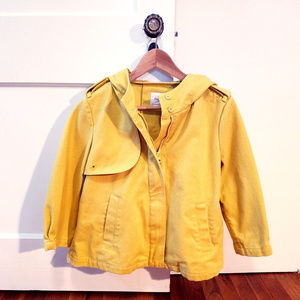 Sunny Yellow Hooded Swing Coat Jacket Gap Sz M